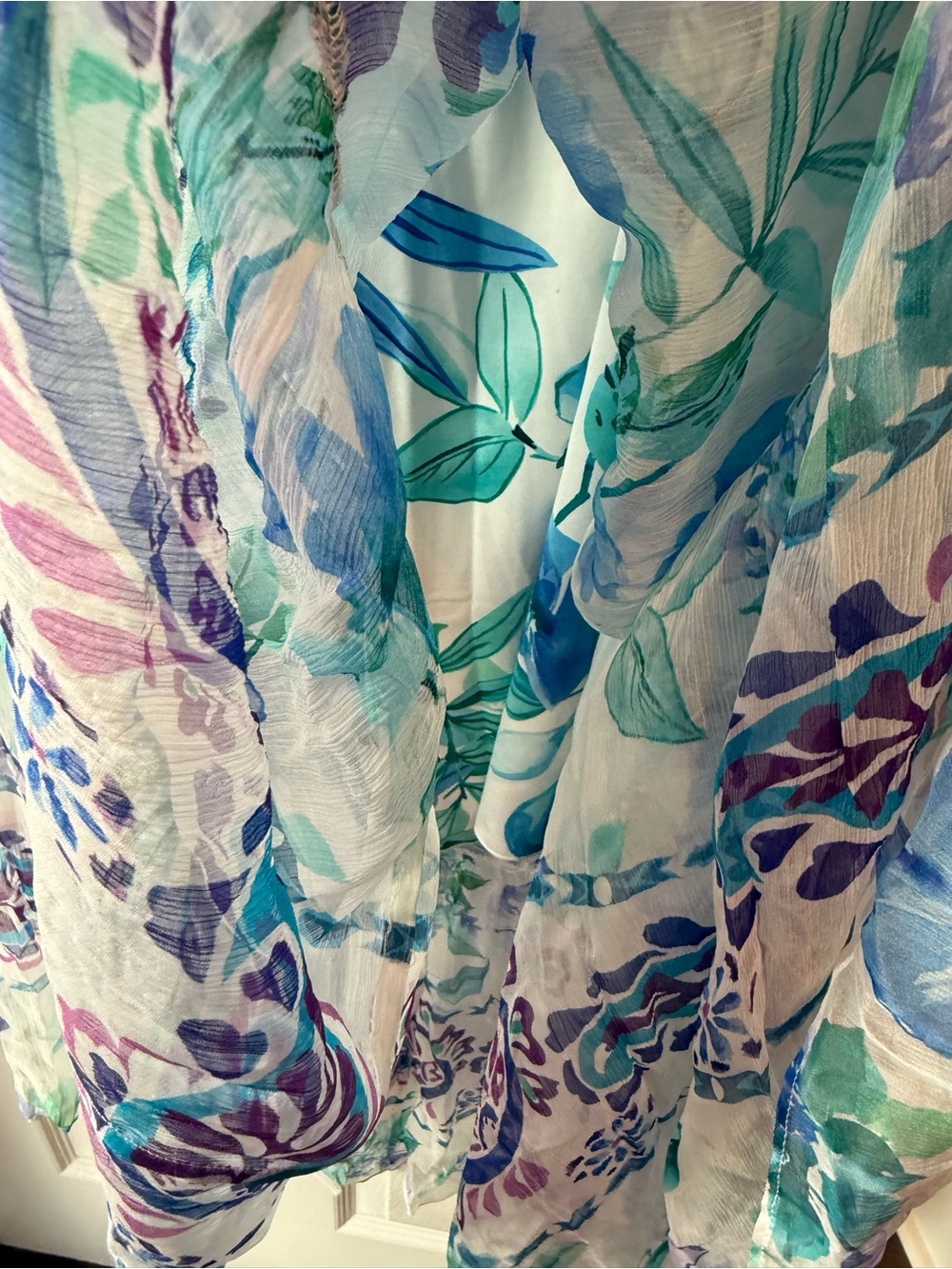 Johnny Was "Annamarie" maxi dress fluttered cape bodice floral paisley XL EC2 - Picture 3 of 5